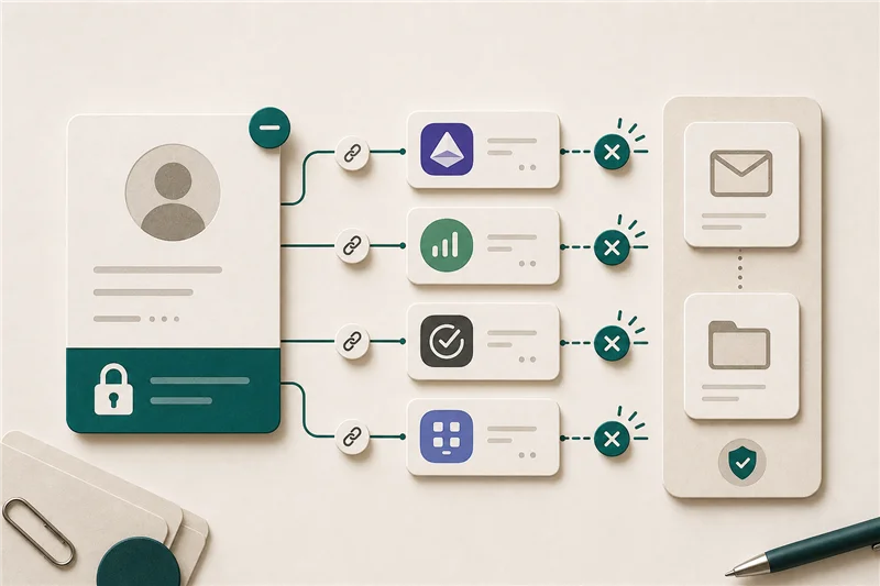 Employee IT offboarding checklist illustration